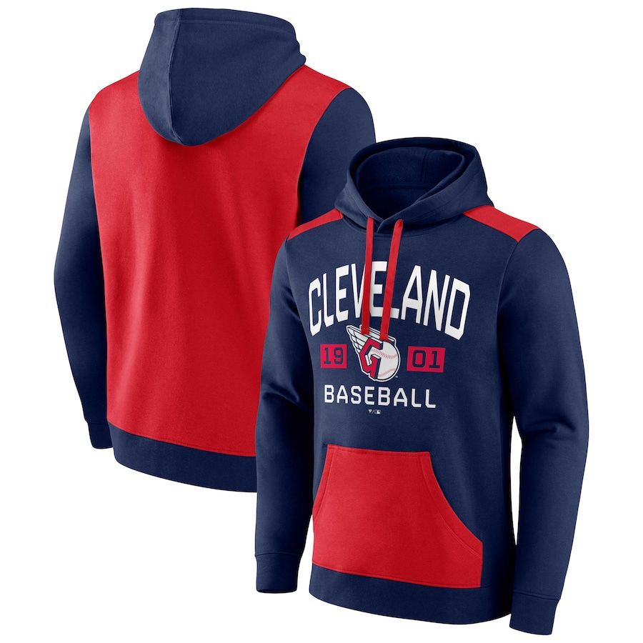 Men 2023 MLB Cleveland Indians blue Sweatshirt style 1